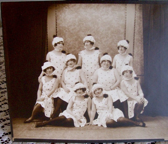 Early 1900s Antique Photo-Dancers Floradora Girls Type 9 In