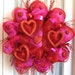 Valentine's Day Mesh Wreath Door Wreath Red Hot Pink Hearts
