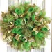 Curly Deco Mesh St. Patrick's Day Summer Wreath Green Gold Wall Door Wreath