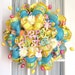 Deco Mesh Wreath Happy Easter w Eggs