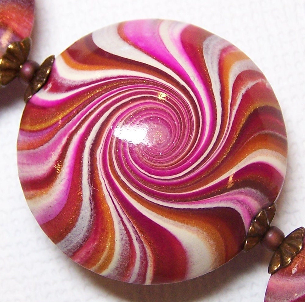 Polymer Clay Beads Polymer Clay Swirl Beads Swirled By Fanceethat