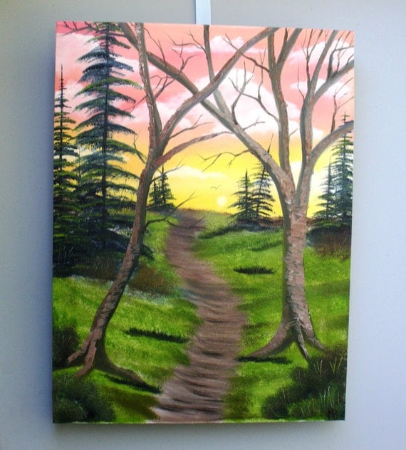 Nature scene painting original oil on canvas by Matt by luvbuzz