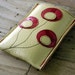 Leather Single Pocket Iphone, Ipod Touch, Ipod Classic, or Phone Case with 2 Card Slots - LINED with Leather - RUSTIC - Poppy Blooms
