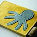 Leather Wallet - Sea Blue Octopus over Sunshine Yellow