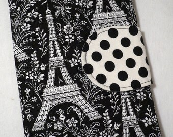 Kindle cover, Kindle Fire Cover, eReader Cover, Book Style, Eiffel Tower in Black