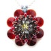 Handcrafted Red and Silver Crystal Kaleidoscope Beaded Pendant