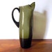 Vintage Green Glass Martini Pitcher, Holmegaard Style, Danish Modern