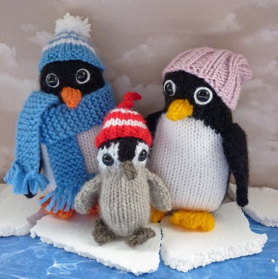 Penguin Knitting Pattern, PDF Knitting Pattern, Penguin Toy Pattern, Knit Pen...