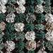 Clover fields table runner 13 1/4 inch square, handmade from fabric yoyo, Green and White doily, table decoration