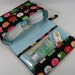 Diaper Clutch with clear zipper pouch-- Japanese fabric --Apple Pear Birds Crayon Black