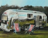 giclee art print of a caravan - airstream trailer