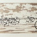 original etching of bicycles by the sea