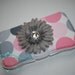 Flip Top Baby Wipe Case - Pink and Gray Disco Dot Covered Wipes Case