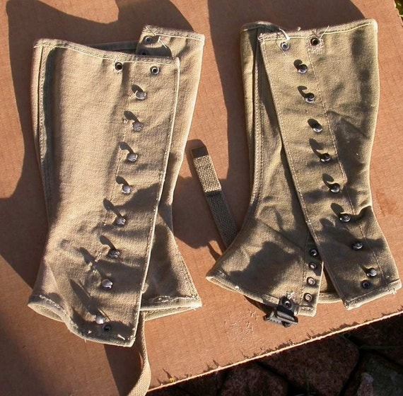WW2 US Military canvas Spats gaiters dieselpunk steampunk