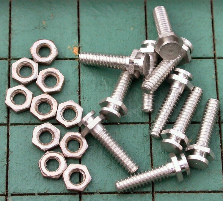 Tiny standoff machine screws with nuts 440 by SaltysPirateDen
