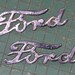 1939-40 Ford Script Hood Side Emblem , found art, restore
