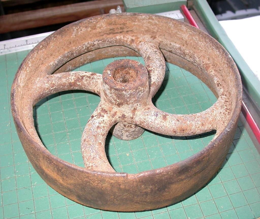 Flat Belt Pulley rusty vintage belt drive antique wheel