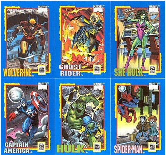 1991 Set of 6 MARVEL Trading Cards from IMPEL Limited Edition
