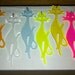 1970s Far Out Groovy CAT 3 Inch Plastic Pendant in PINK