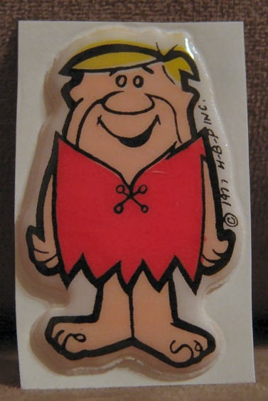 Large 1977 Flintstones Puffy Sticker Barney 2253