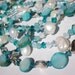 Necklaces Crystal Pearl Shell Swarovski Blue White Set of 2