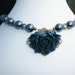Gypsy Blue Rose Pearl Glass Necklace