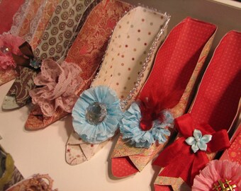 Marie Antionette inspired fancy paper shoe favor boxes