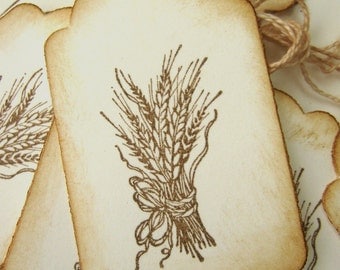 10 Fall Autumn Harvest Wheat Tags