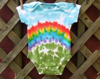 Tie Dye Baby Onesie - Rainbow Bliss - Sizes newborn, 6, 12, 18, 24 month - Made To Order