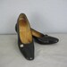 Vintage Nierman's Smart Shoes Silver Buckles Black Heels Size 8 1/2 8.5
