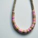 Ecru and mixed colors cotton yarn necklace Camilla - pale pink, light yellow, sand, fuchsia , yarn jewelry.