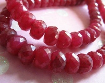 Shop Sale.. 10 25 50 pcs, Luxe AAA RUBY Beads Rondelles, 3-3.5 or 4-5 mm, True Red, faceted, July birthstone, brides bridal love tr 45 34