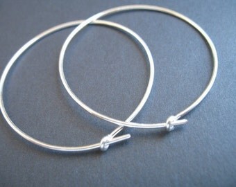 Shop Sale..925 Sterling Silver Hoops Earrings Earwires, 5 pairs Bulk, 1.5", 1 1/2" inch, organic artisan hp ihm.p