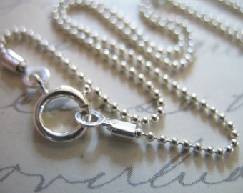 Shop Sale - 16 18 20 24 inch, 1 mm BALL CHAIN, Sterling Silver Chain, Finished Necklace Chain, wholesale chain d33.t d33.20 d33.24 done hp