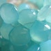 Set of 10, 10-11 mm, Laarge, Aqua Blue CHALCEDONY Heart Briolettes Focals, faceted .. brides bridal weddings..
