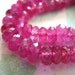 reserve .. RUBY Pink SAPPHIRE Rondelles Beads, Luxe AA, 2.5-3 mm, 50 pcs, Raspberry Plum Pink Red, july september birthstone tr
