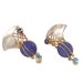 Unique Lapis lazuli sterling silver earrings - Contemporary mixed metals - 1980s - InVintageHeaven