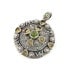 Ornate India sterling silver pendant - Vintage large piece - Peridot & citrine - Boho ethnic tribal - InVintageHeaven