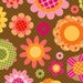 Fun Flowers Toss in Brown by Lakehouse Dry Goods - 6 2/3 yards reserved for bbas
