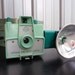 Mint Green 1957 Official Girl Scout Camera with Matching Flash