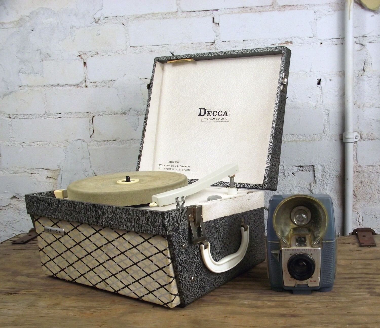 Restored 1960's Portable Record Player The Decca Palm