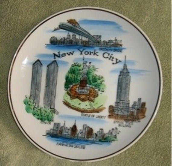 Vintage New York City NYC Decorative Plate Scenic Souvenir