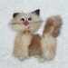 Vintage 1940s 1950s MINK Fur Brown Beige CAT KITTY Brooch Pin