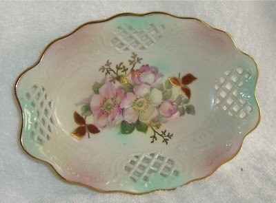 Meito China Fruit Sauce Dessert Dish June Pattern Pink roses 5 Pcs.