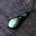 Labradorite Necklace with Green Aventurine on Oxidized Sterling Silver - Greenleaf by CircesHouse on Etsy