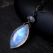 Moonstone Necklace, Rainbow Moonstone Necklace on Oxidized Sterling Silver by CircesHouse on Etsy - "Dark Ice"