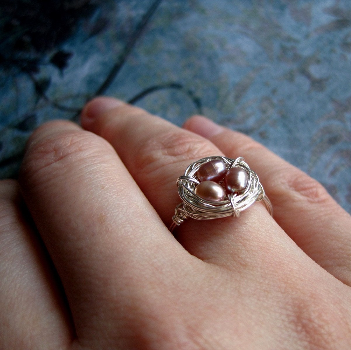 Bird's Nest Ring on EtsySterling Silver with Pink