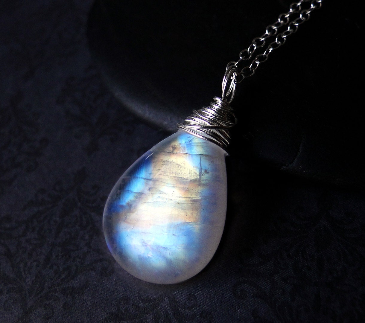 Luna Rainbow Moonstone Necklace On Etsyluxe Collection By