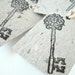 Gift Tag, Wedding favour,Antique Key, handmade paper recycled, hand printed x 10