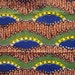 Yellow Blue Green squigggles African wax print batik fabric BY THE YARD 100% cotton